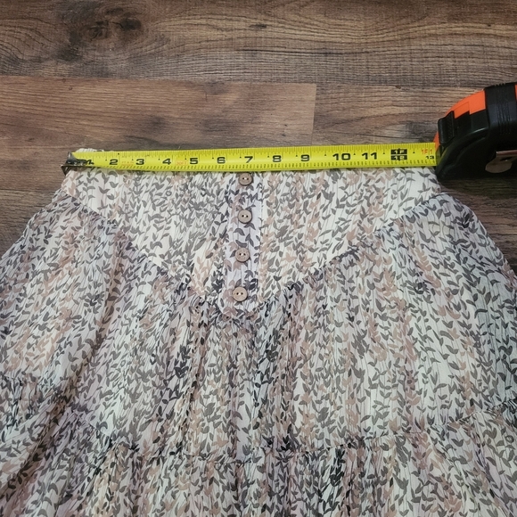 By Together Ivory & Pink Lined Tiered Ruffle Skirt Size Small - Picture 5 of 7